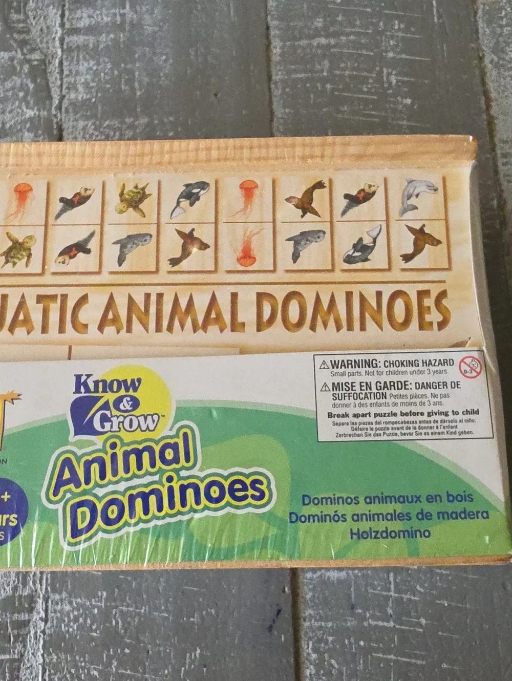 Wild Republic Know & Grow AQUATIC ANIMAL DOMINOES Set, 28 Pieces, Turtle Otter